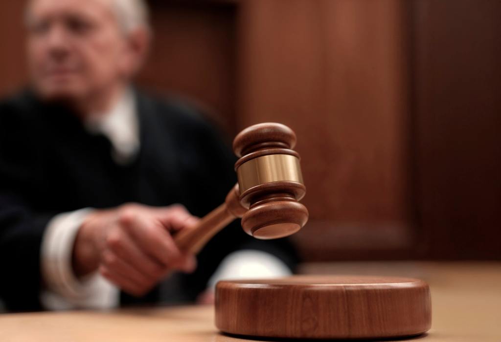 judge with gavel courtroom
