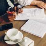 business partners sitting cafe