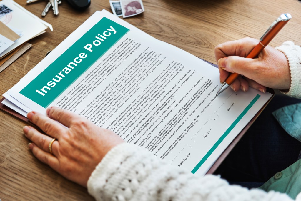 insurance policy agreement terms document concept