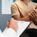 doctor taking care afro american child